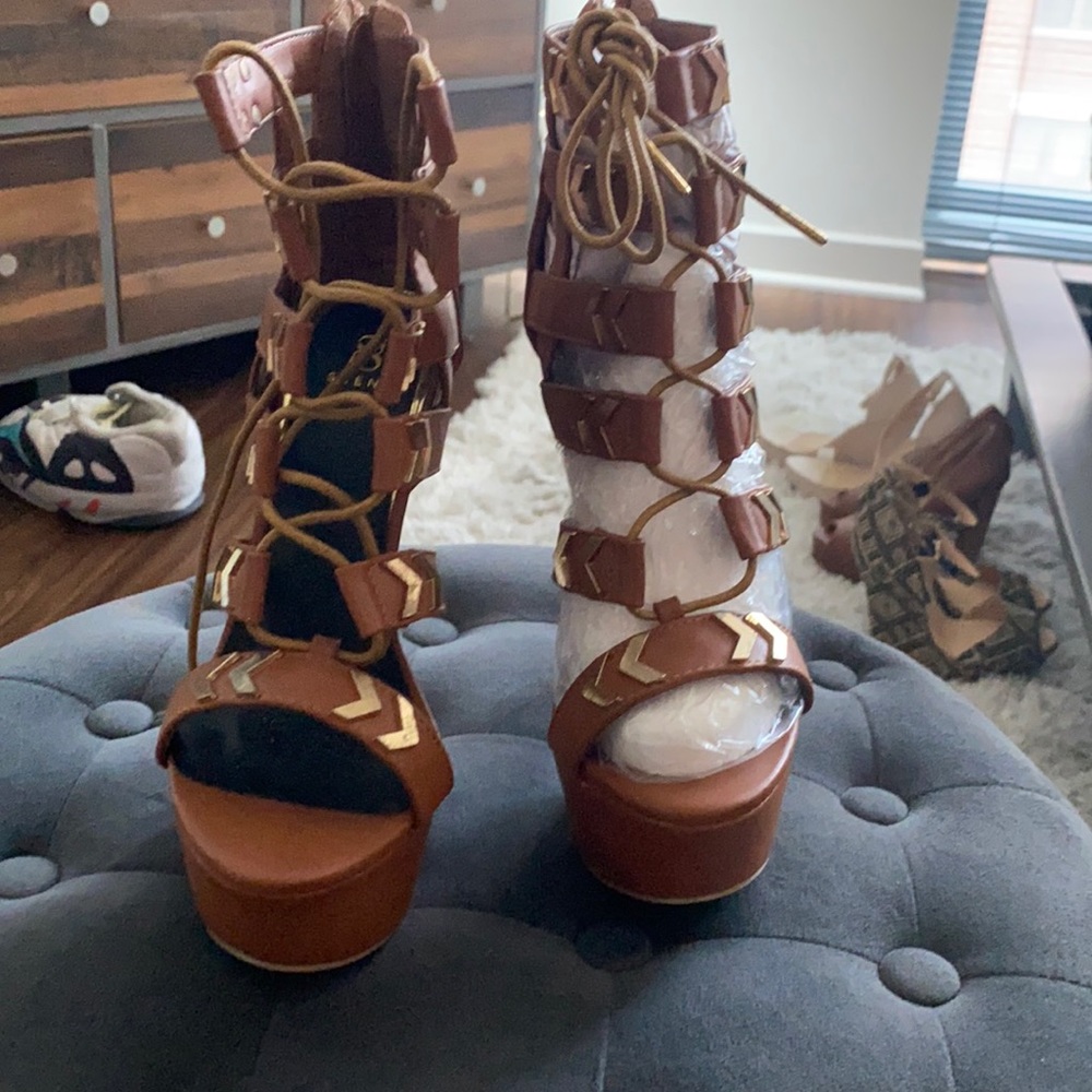 High heel platform sandals